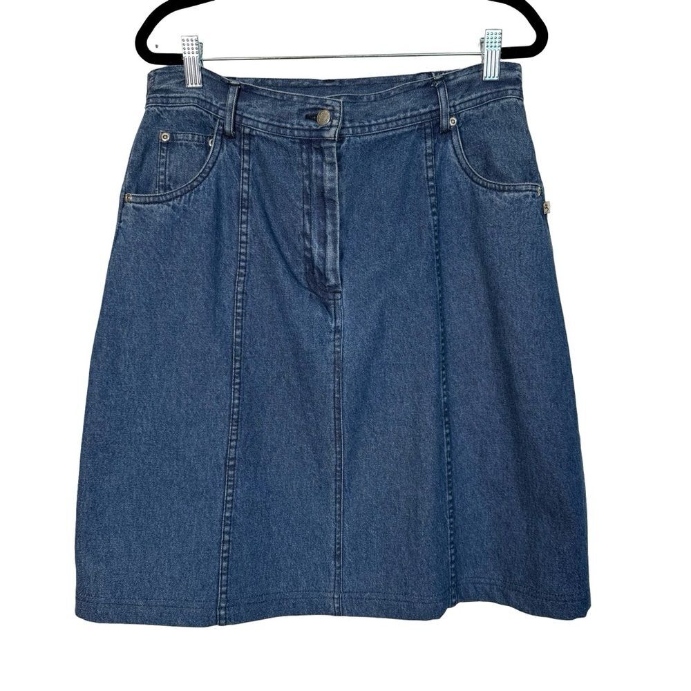 Glee Denim A-Line Skirt Women's 10P Medium Wash Cotton Western